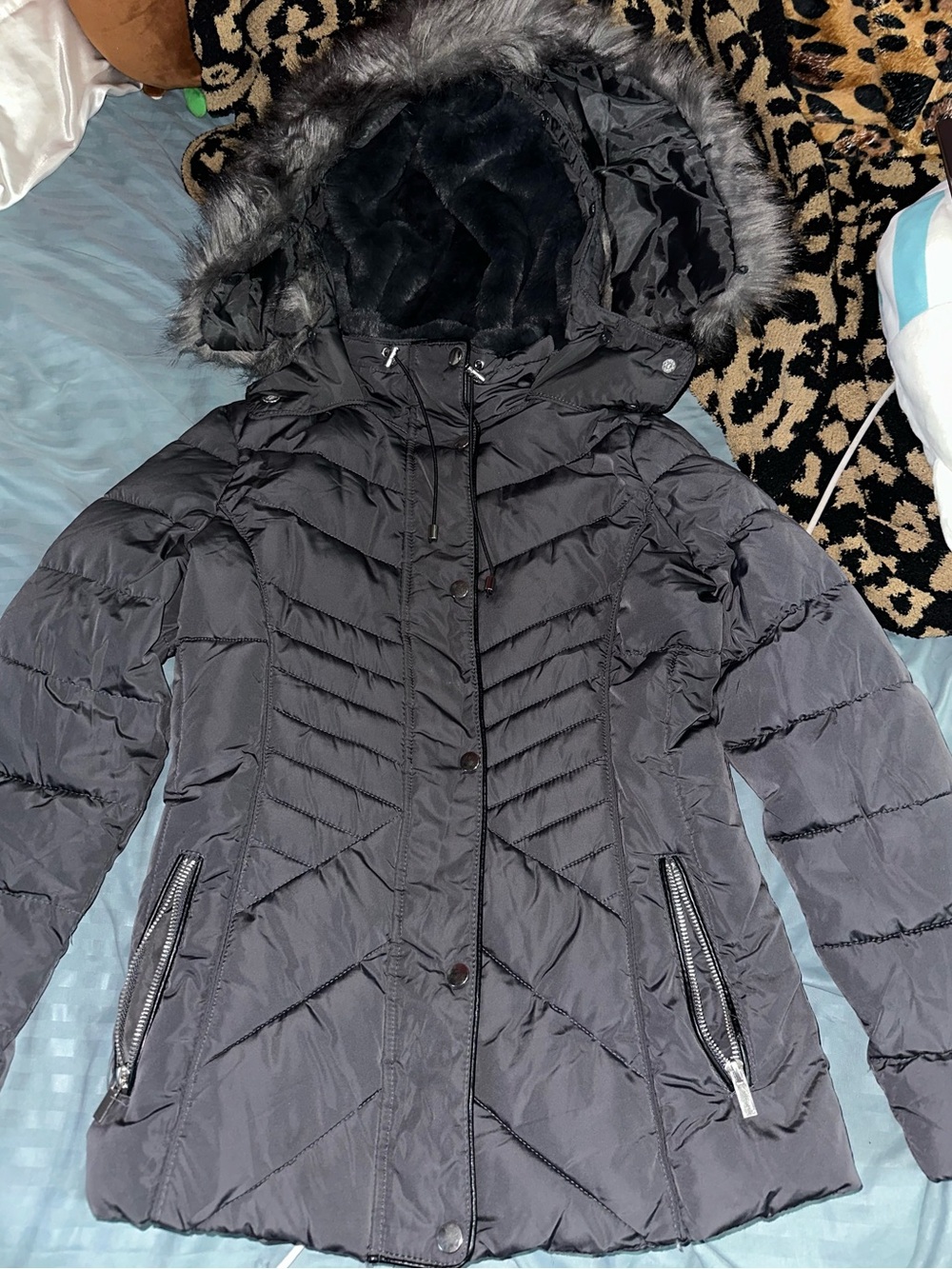 New Look Petite Grey Coat Sz. 4 (S)